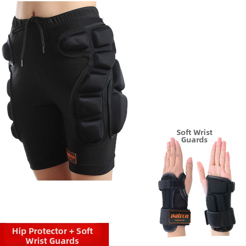 Pojačane hlače s zaštitom bokova za snowboarding i rolanje, unisex, za odrasle i djecu