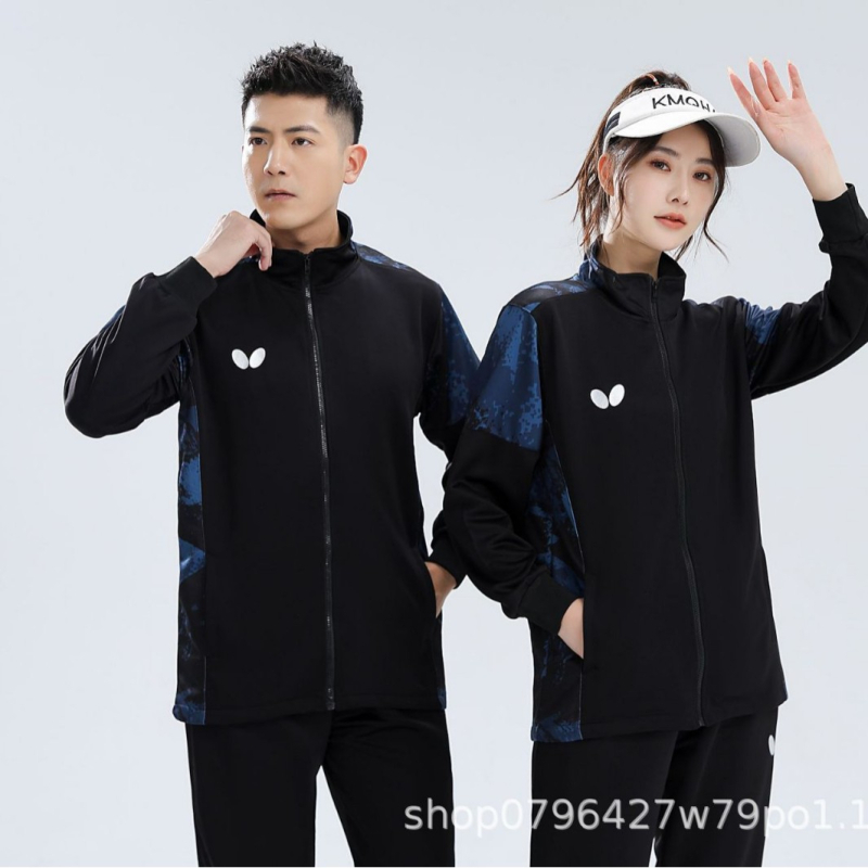 Комплект за тенис на маса: унисекс дълъг ръкав спортно яке с принт; памук‑смес 85% памук, подплата полиестер 100%; сезон зимно‑пролетно‑есенно