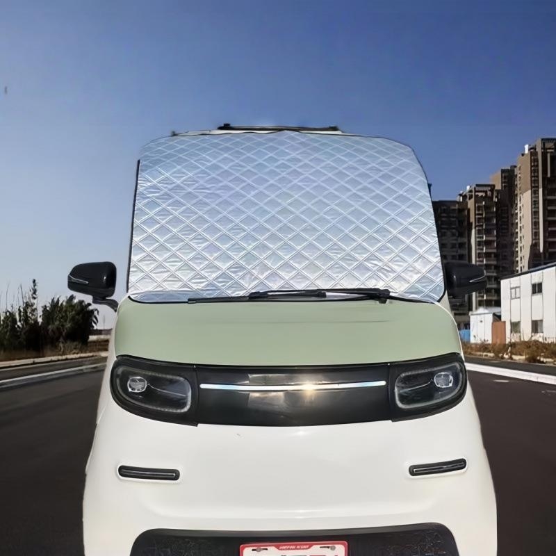 Покривало за предното стъкло на триколка, защита от сняг и лед, топлоизолация, удължен дизайн, монтаж със статични лепенки