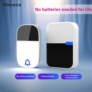 Bezdrôtový zvonček do dverí s akrylovým krytom, samovyživujúce napájanie (bez batérie), vodotesný, dlhý dosah a vysoká hlasitosť.