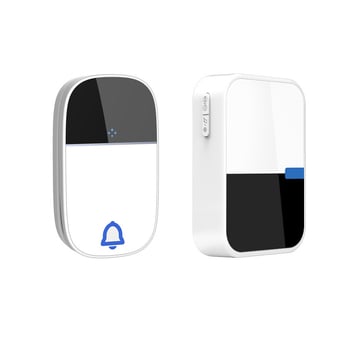 Безжичен звънец за врата с акрилен корпус, самогенериращо захранване (без батерия), водоустойчив, дълъг обхват и висок звук.