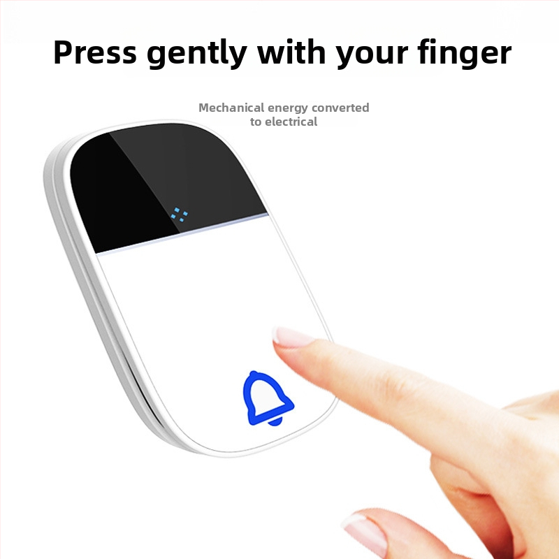 Bezdrôtový zvonček do dverí s akrylovým krytom, samovyživujúce napájanie (bez batérie), vodotesný, dlhý dosah a vysoká hlasitosť.