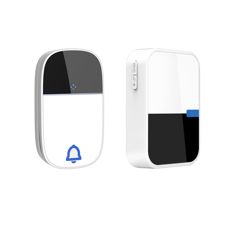 Безжичен звънец за врата с акрилен корпус, самогенериращо захранване (без батерия), водоустойчив, дълъг обхват и висок звук.