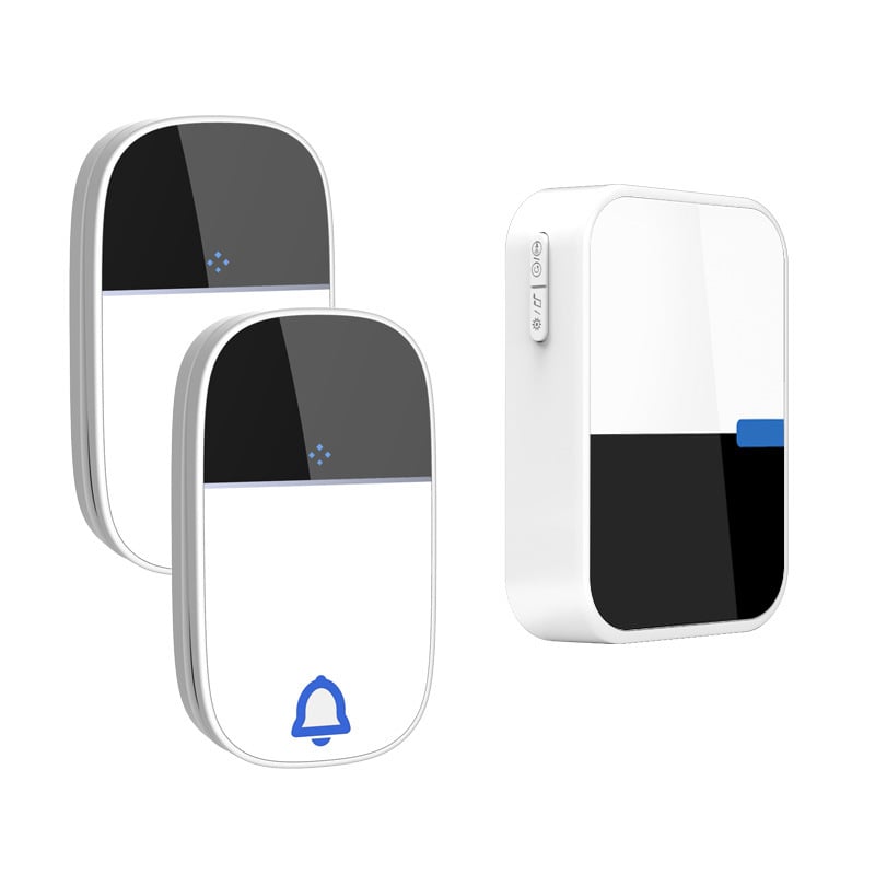 Безжичен звънец за врата с акрилен корпус, самогенериращо захранване (без батерия), водоустойчив, дълъг обхват и висок звук.