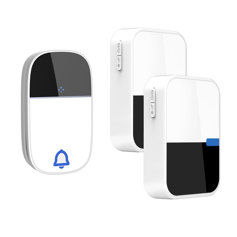 Безжичен звънец за врата с акрилен корпус, самогенериращо захранване (без батерия), водоустойчив, дълъг обхват и висок звук.