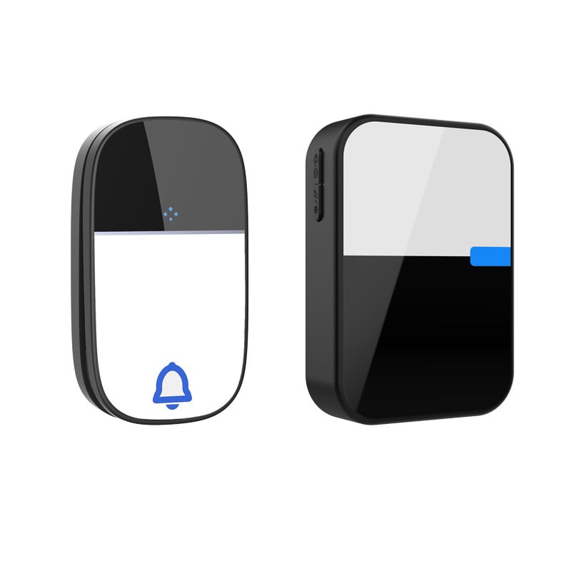 Безжичен звънец за врата с акрилен корпус, самогенериращо захранване (без батерия), водоустойчив, дълъг обхват и висок звук.