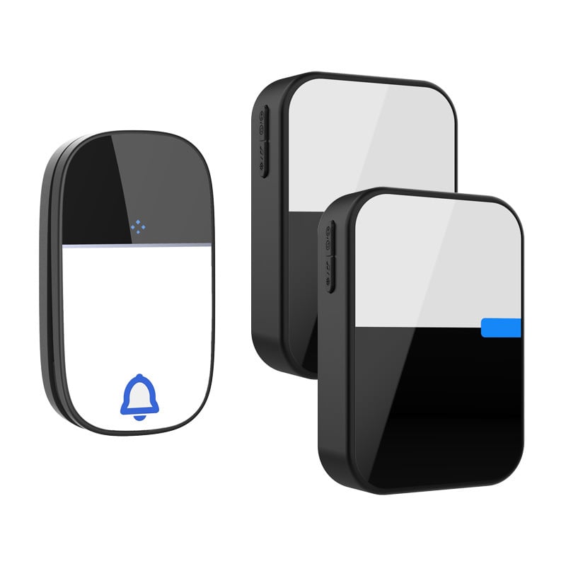 Безжичен звънец за врата с акрилен корпус, самогенериращо захранване (без батерия), водоустойчив, дълъг обхват и висок звук.