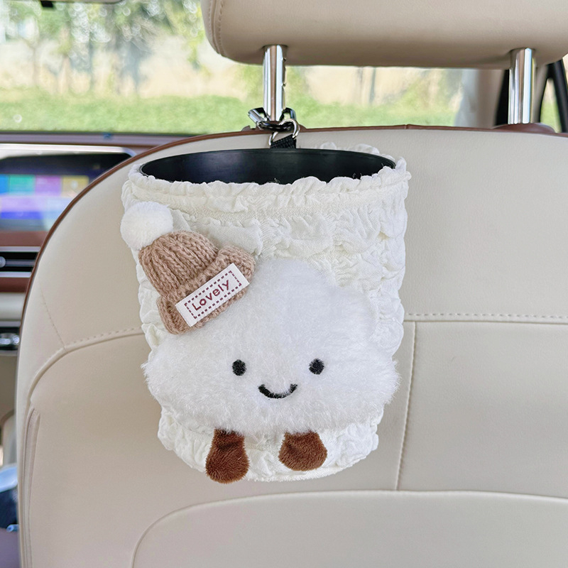 Coș de gunoi auto și cutie de șervețele 2-în-1, montat pe spatele banchetei, ABS, model 20250111582, prindere cu clic, compatibil cu consola centrală