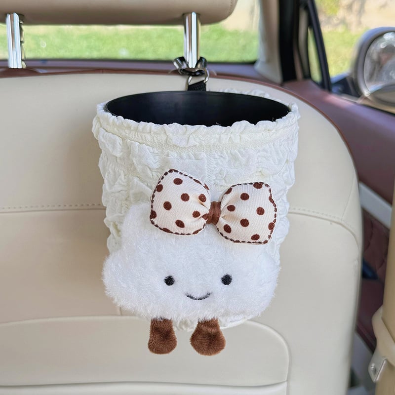 Coș de gunoi auto și cutie de șervețele 2-în-1, montat pe spatele banchetei, ABS, model 20250111582, prindere cu clic, compatibil cu consola centrală