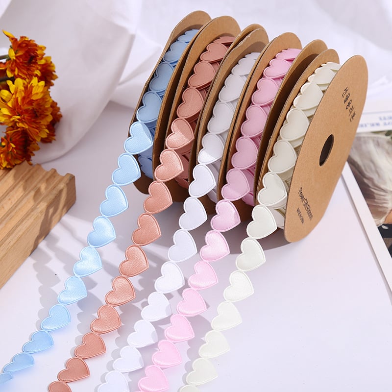  Panglică din poliester țesut cu inimă, pentru ambalarea florilor, a buchetelor și a cadourilor