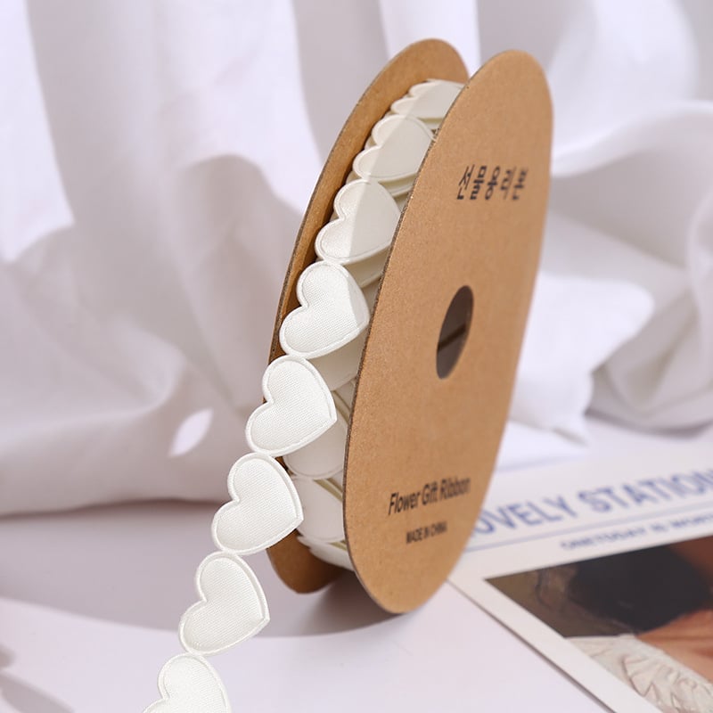  Panglică din poliester țesut cu inimă, pentru ambalarea florilor, a buchetelor și a cadourilor