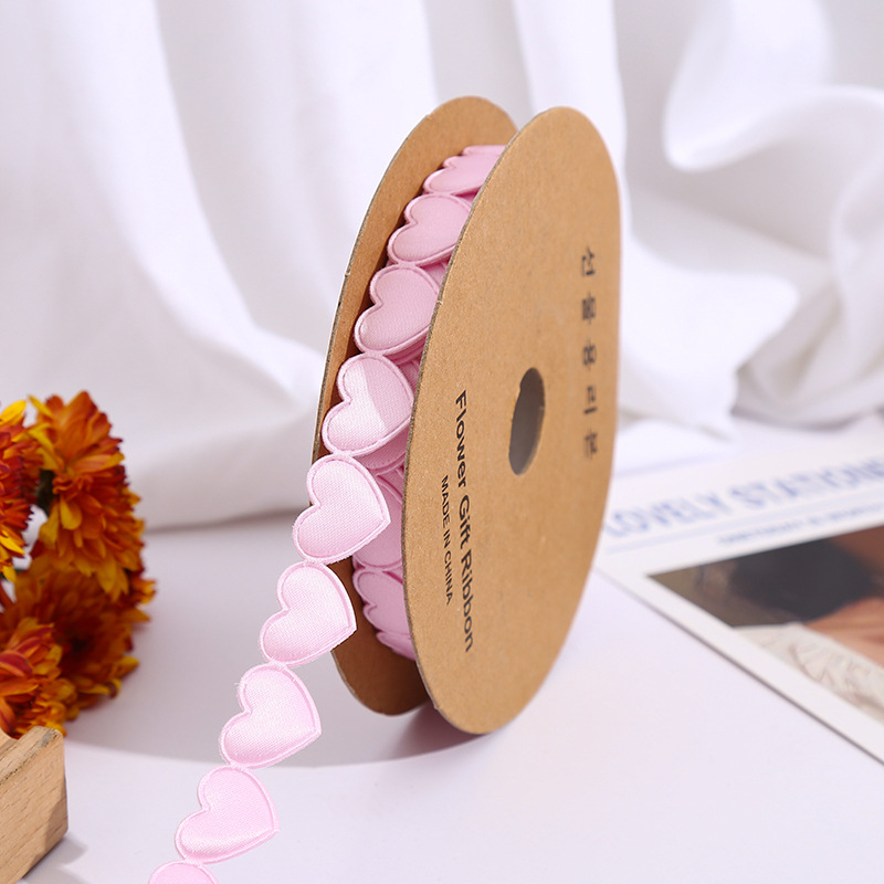  Panglică din poliester țesut cu inimă, pentru ambalarea florilor, a buchetelor și a cadourilor