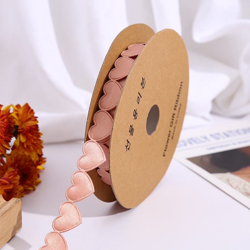  Panglică din poliester țesut cu inimă, pentru ambalarea florilor, a buchetelor și a cadourilor