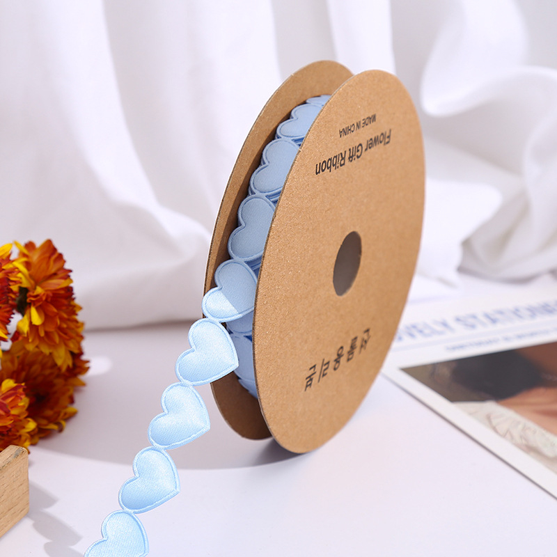  Panglică din poliester țesut cu inimă, pentru ambalarea florilor, a buchetelor și a cadourilor