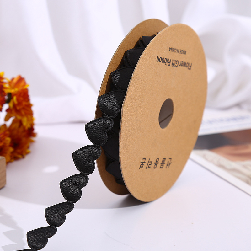  Panglică din poliester țesut cu inimă, pentru ambalarea florilor, a buchetelor și a cadourilor