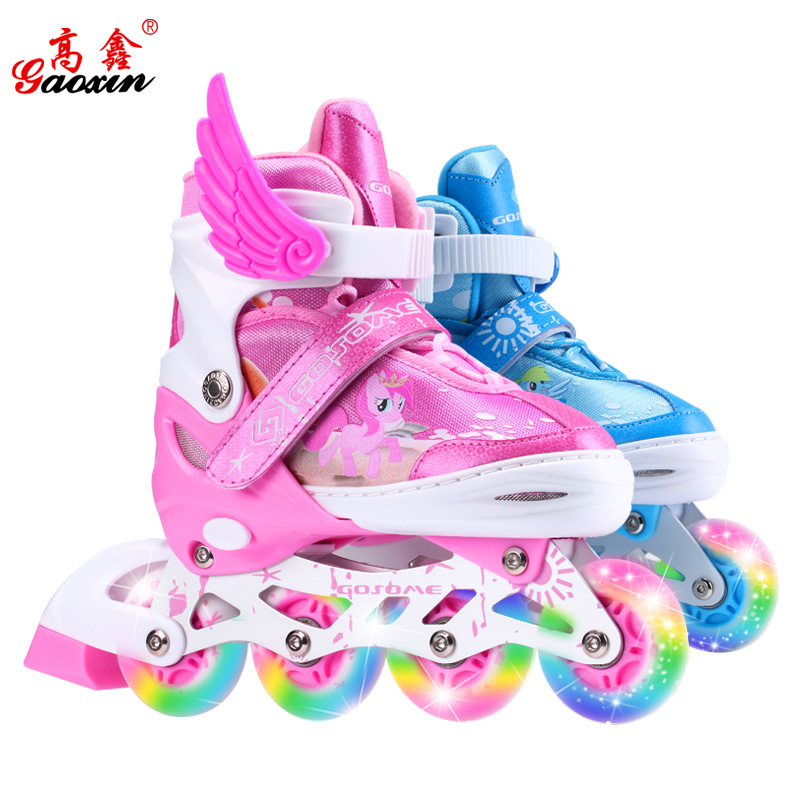 Gosome Gyermekeknek szóló inline korcsolya készlet — pengék alumínium ötvözet, felső rész: K275 háló, talp: PP mérnöki műanyag, használat: görkori edzés