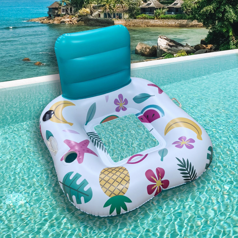 Inel gonflabil luminos pentru piscină, cu șezut din plasă – Material PVC, FY brand