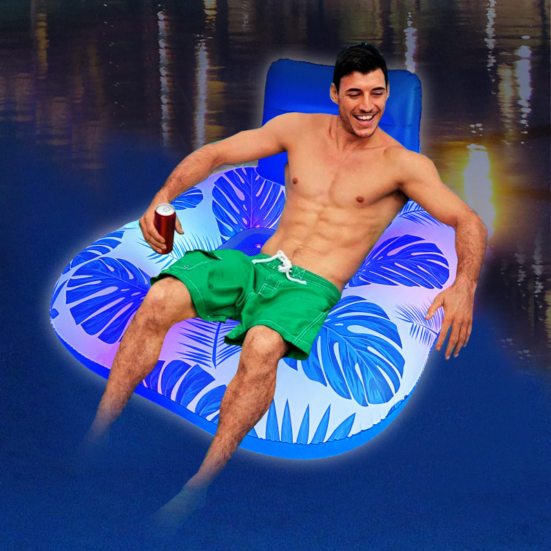 Inel gonflabil luminos pentru piscină, cu șezut din plasă – Material PVC, FY brand