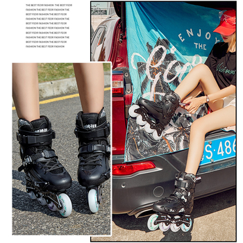 Role skate – unisex, partea superioară PP, roți PU, talpă din aliaj, un singur rând de roți