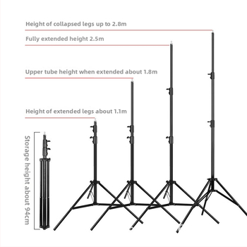Stojan na štúdiovú lampu pre živé vysielanie 2.8 m | Hliníková zliatina | Nosnosť 6 kg | 3-dielny trojnožec | Značka Yuer