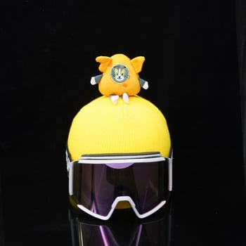 Tom Cat pliš kaciga za zimske sportove – karikaturan dekorativni dodatak, Materijal: pliš