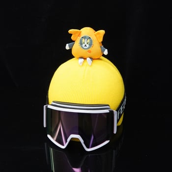 Tom Cat pliš kaciga za zimske sportove – karikaturan dekorativni dodatak, Materijal: pliš