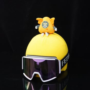 Tom Cat pliš kaciga za zimske sportove – karikaturan dekorativni dodatak, Materijal: pliš