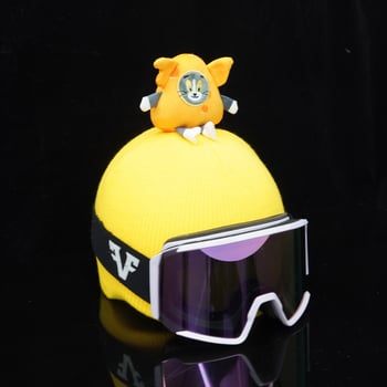 Tom Cat pliš kaciga za zimske sportove – karikaturan dekorativni dodatak, Materijal: pliš