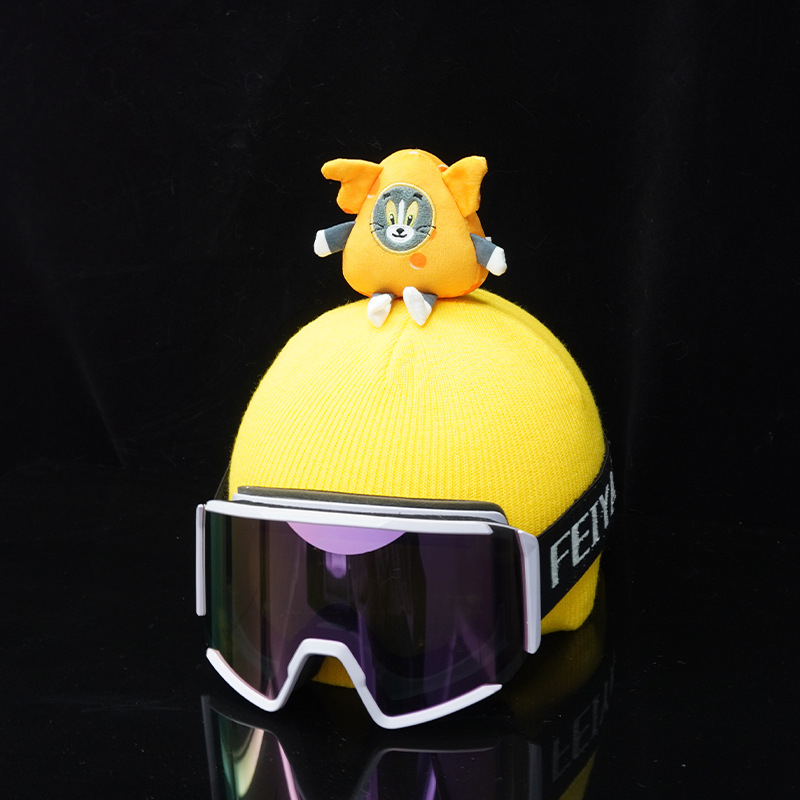 Tom Cat pliš kaciga za zimske sportove – karikaturan dekorativni dodatak, Materijal: pliš