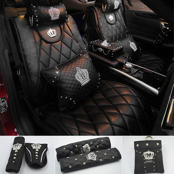 Set accesorii interioare auto cu pernă lombară, husă pentru maneta de viteză și protecție pentru umăr — Jinhuangda, material piele, personalizabil, potrivit cadourilor