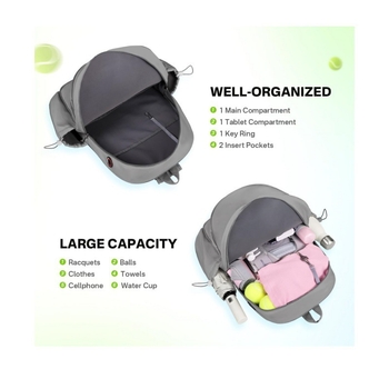 Dámska nepremokavá taška na tenis z polyesteru s ramenným popruhom, taška na rakety na tenis, badminton a pickleball