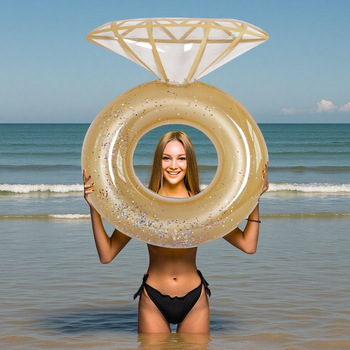 Inel gonflabil de înot pentru adulți, cu design din paiete diamant, pentru piscină și sporturi acvatice (Material: PVC ecologic; Brand: YUCALO; Categorie produs: Alte; Zonă principală de piață: Alte)
