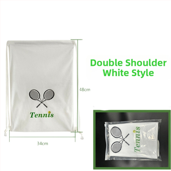 Taška na tenisovú raketu so šnúrkou na zatváranie, cez rameno, veľká kapacita, potlač