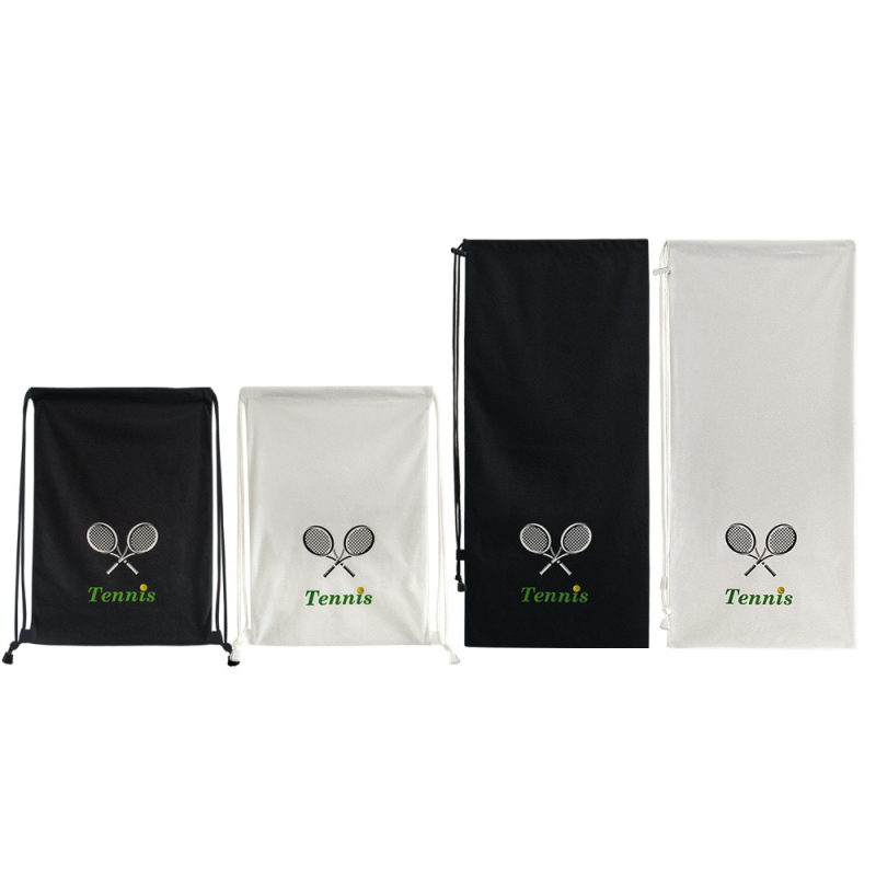 Чанта за тенис ракета с шнур за затваряне и презрамка, голям капацитет, принт дизайн