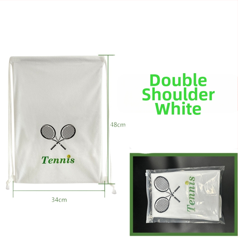 Taška na tenisovú raketu so šnúrkou na zatváranie, cez rameno, veľká kapacita, potlač