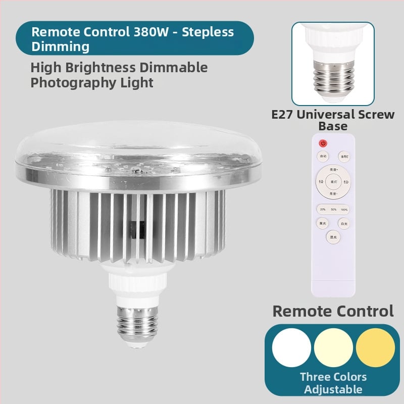 Επαγγελματικό φως φωτογράφισης με υποδοχή E27, 3 ρυθμίσεις θερμοκρασίας χρώματος, ρύθμιση φωτεινότητας, εμβέλεια 2 μ, 110–220 V