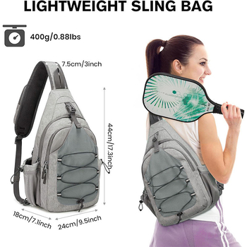 Чанта за Pickleball и тенис с презрамка през рамо, Oxford плат, персонализируема чанта за ракети за бадминтон и тенис на маса