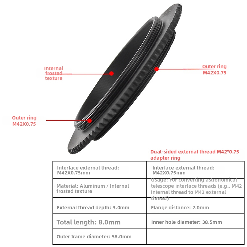 Star Edge Dvojstranný adaptér M48/M42 pre fotografovanie astronomickým ďalekohľadom