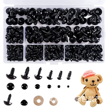 Crne oči za lutke s navojem, plastične oči s kopčom – DIY dodaci