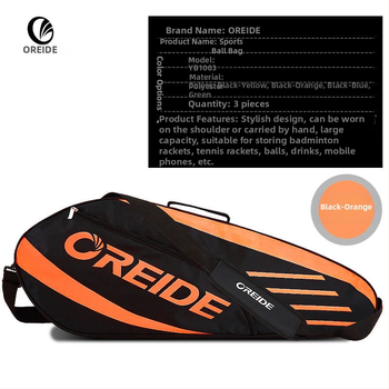 Oreide badminton- és tenisz ütőtáska váll- vagy keresztpánttal – Oxford anyag, poliészter külső, nyomtatott logó, felnőtteknek