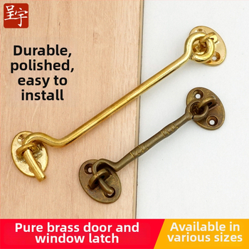 Mosadzny oknový hák a zámok, leštený a patinovaný povrch, Nový čínsky štýl