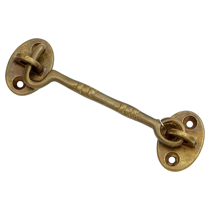 Cârlig pentru fereastră din alamă, cu încuietoare, finisaj lustruit și patinat, Stil Nou Chinezesc