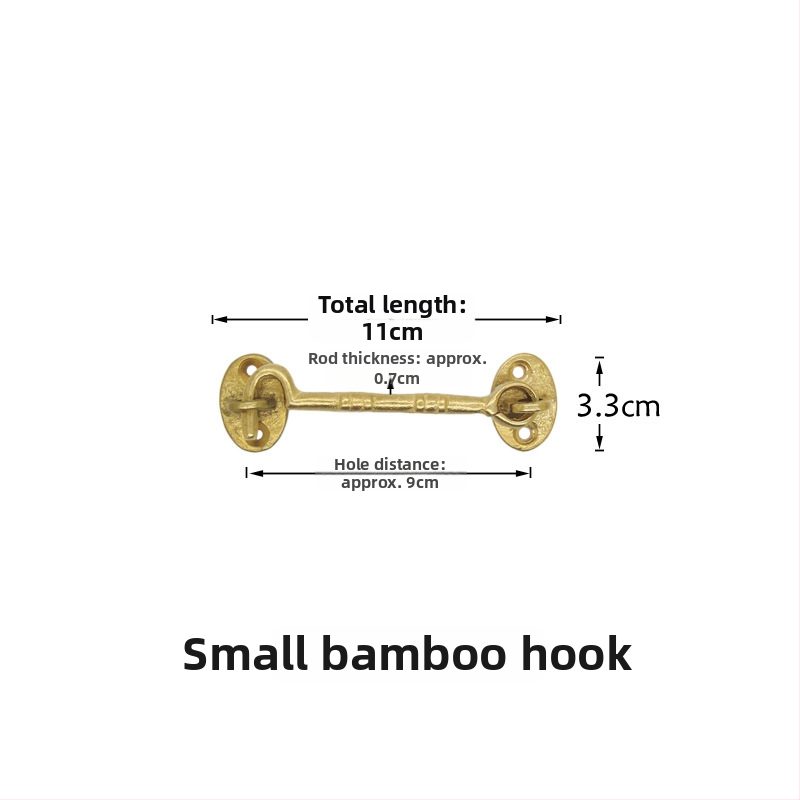 Mosadzny oknový hák a zámok, leštený a patinovaný povrch, Nový čínsky štýl