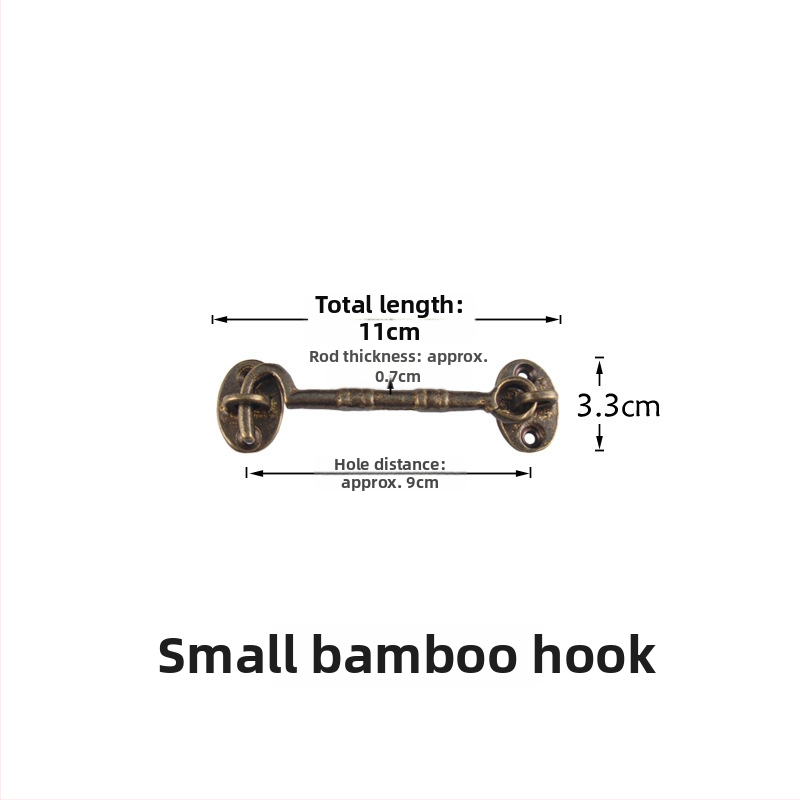 Mosadzny oknový hák a zámok, leštený a patinovaný povrch, Nový čínsky štýl