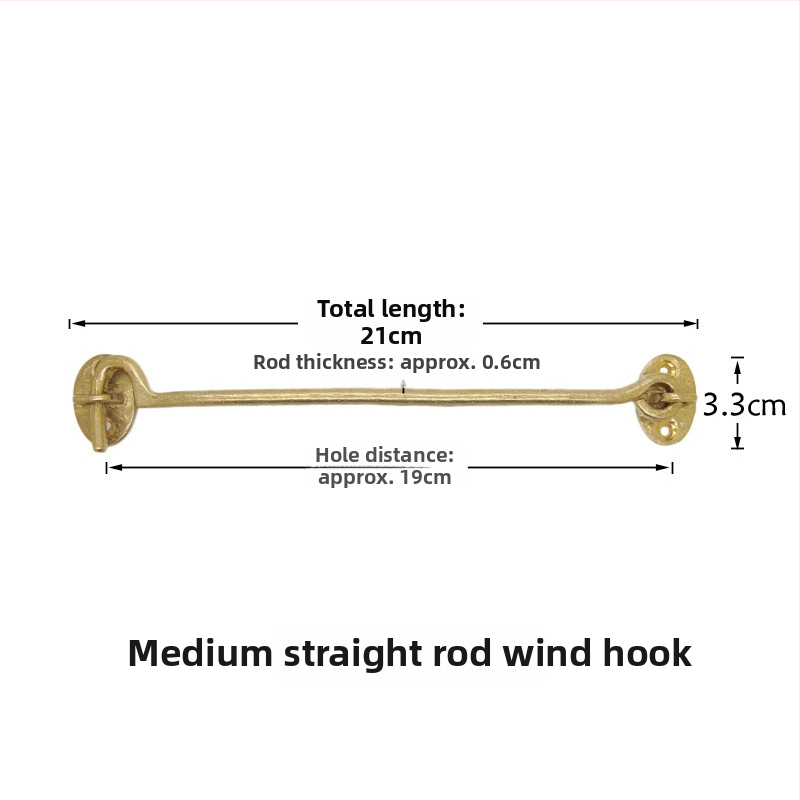 Mosadzny oknový hák a zámok, leštený a patinovaný povrch, Nový čínsky štýl