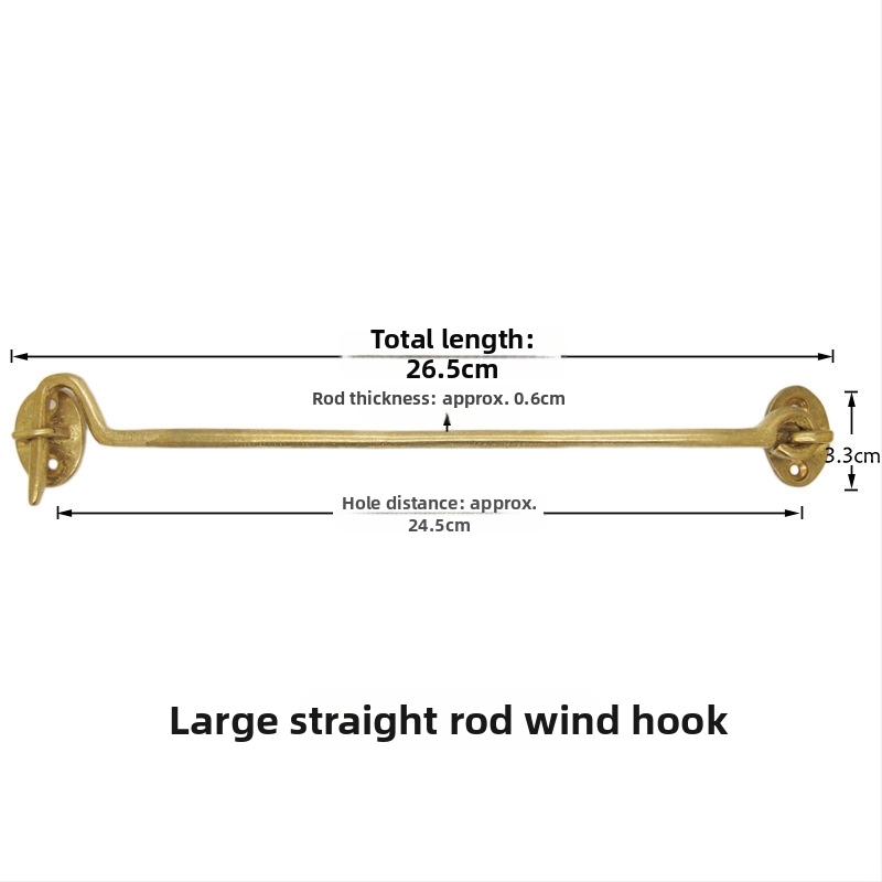 Mosadzny oknový hák a zámok, leštený a patinovaný povrch, Nový čínsky štýl