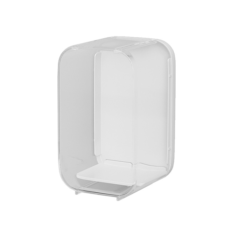 Átlátszó akril vitrín mini figurák és LEGO számára — porvédő, modern minimál stílus; testreszabás elérhető; logó nyomtatás