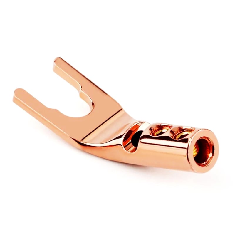 Y típusú audio csatlakozó réz-arany bevonattal, forrasztásmentes terminállal a hangszóró-kábelhez — márka Mvs/Magic, működési hőmérséklet -20…80°C, audio/videó csatlakozó