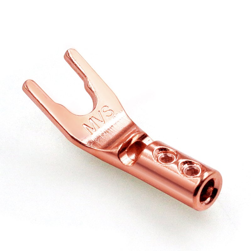 Y típusú audio csatlakozó réz-arany bevonattal, forrasztásmentes terminállal a hangszóró-kábelhez — márka Mvs/Magic, működési hőmérséklet -20…80°C, audio/videó csatlakozó