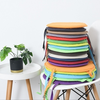 Удебелена кръгла текстилна подложка за стол, полиестер, еднотонна шарка, за ресторанти и офиси, модерен стил